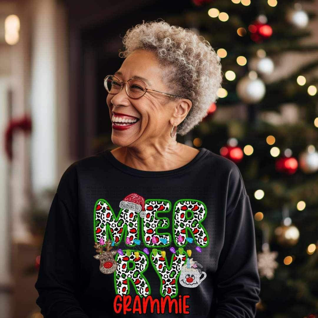 Merry grammie (reindeer, smowman, and santa hat ECHT) 15780 DTF Transfer my