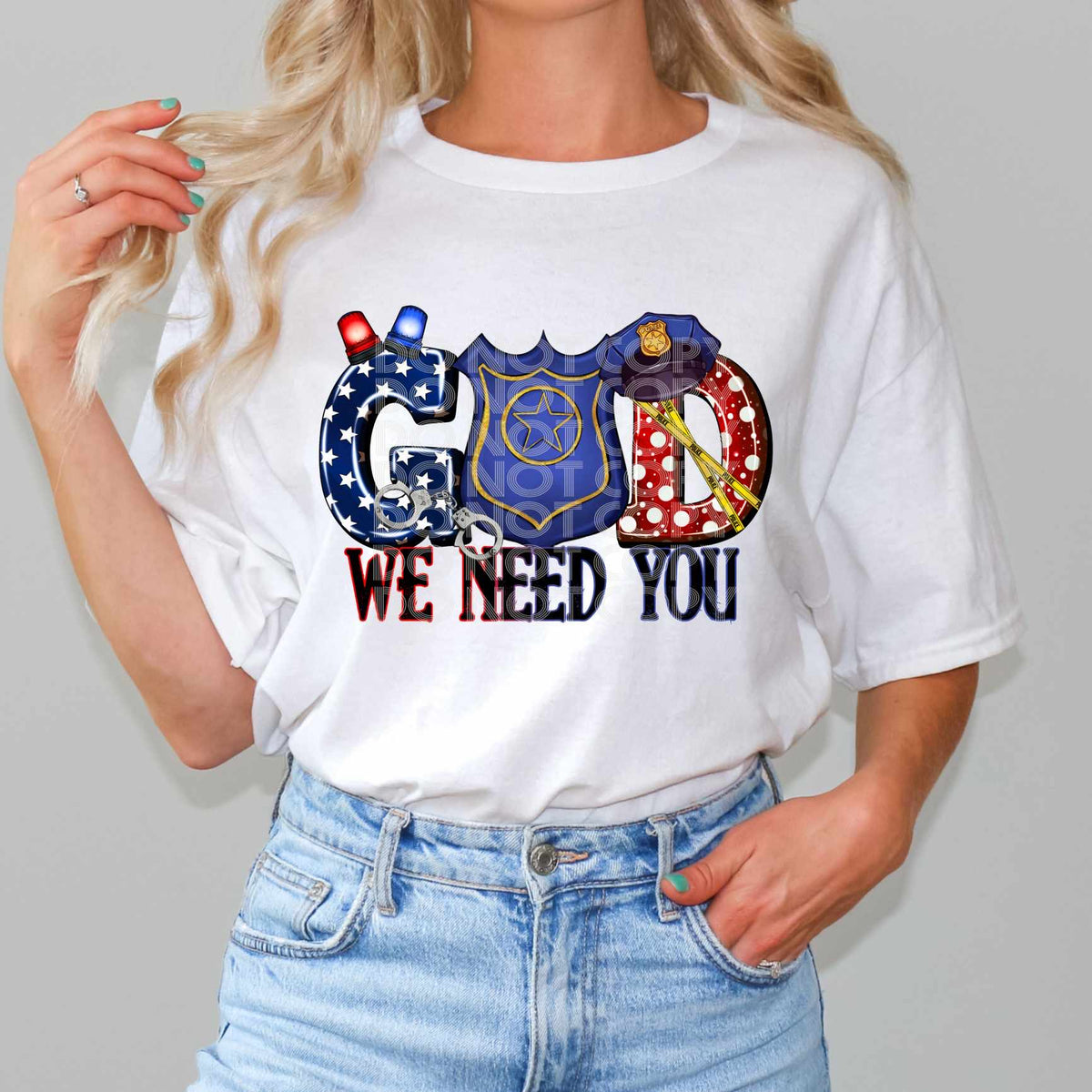 God we need you police (SSD) 35852 DTF transfer