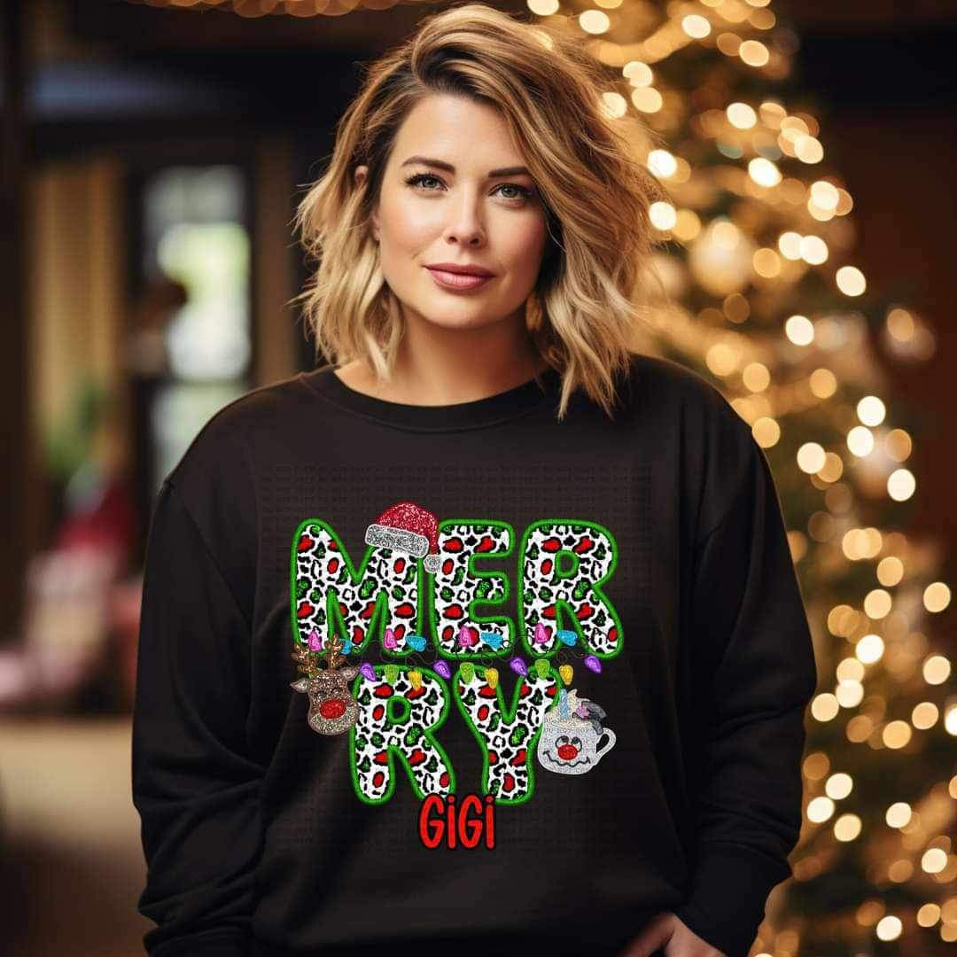 Merry gigi (reindeer, smowman, and santa hat ECHT) 15775 DTF Transfer my