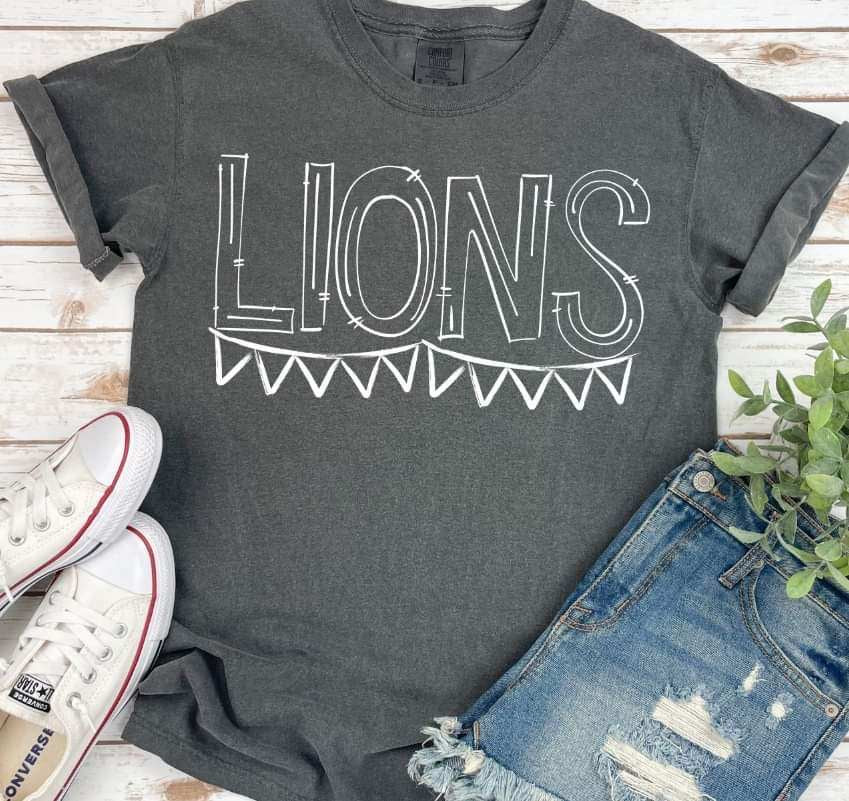 Lions white banner 35897 DTF transfer