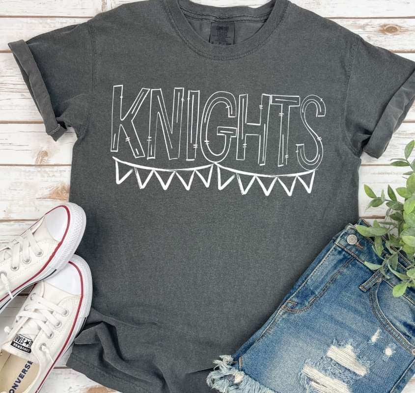 Knights white banner 35896 DTF transfer