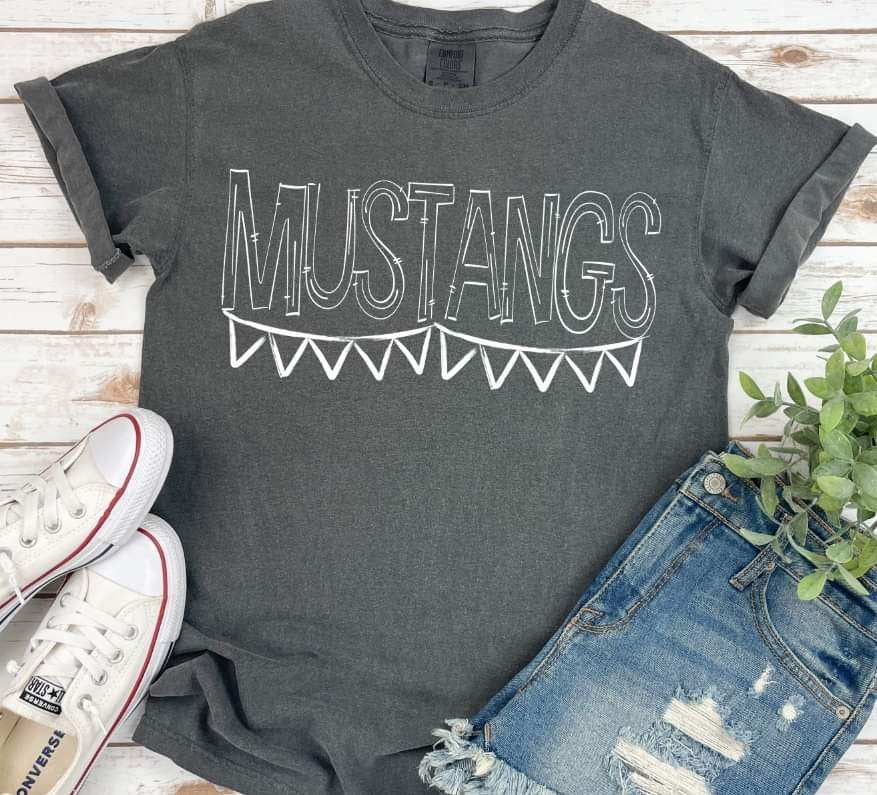 Mustangs white banner 35895 DTF transfer