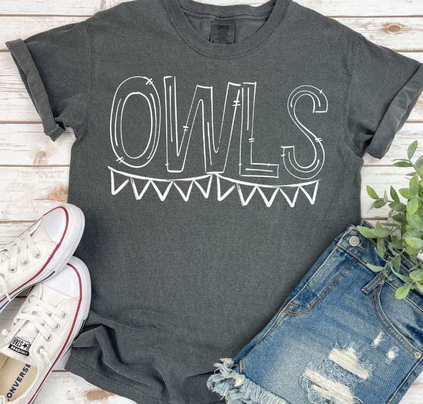Owls white banner 35894 DTF transfer
