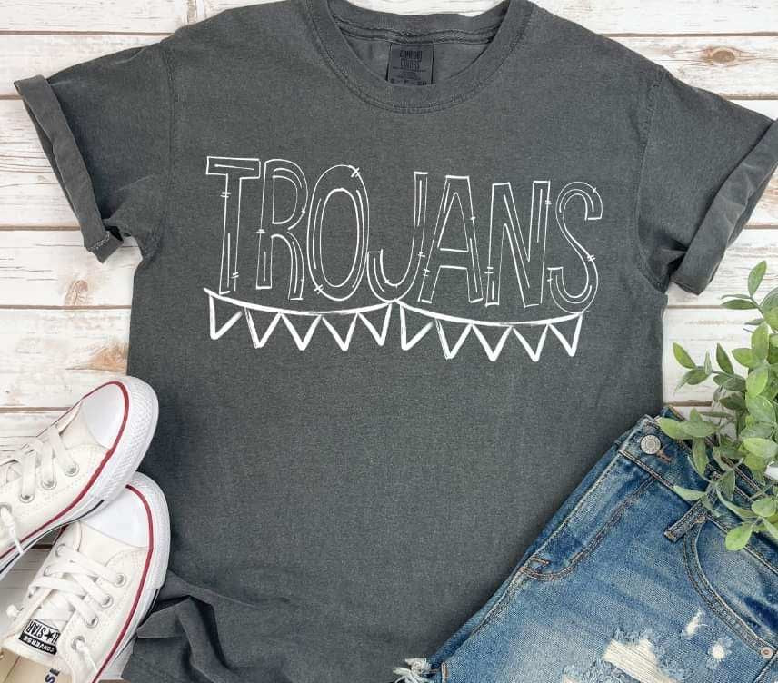 Trojans white banner 35881 DTF transfer