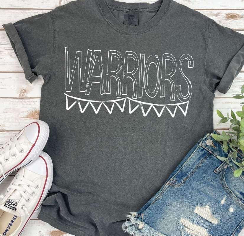 Warriors white banner 35880 DTF transfer