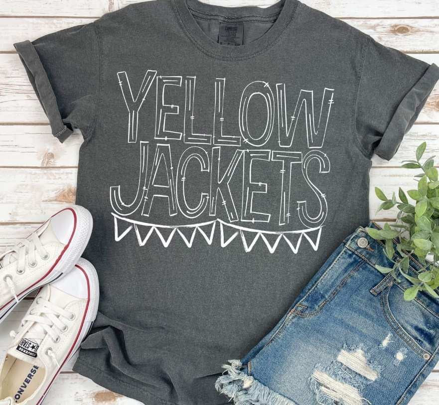 Yellow jackets white banner 35877 DTF transfer