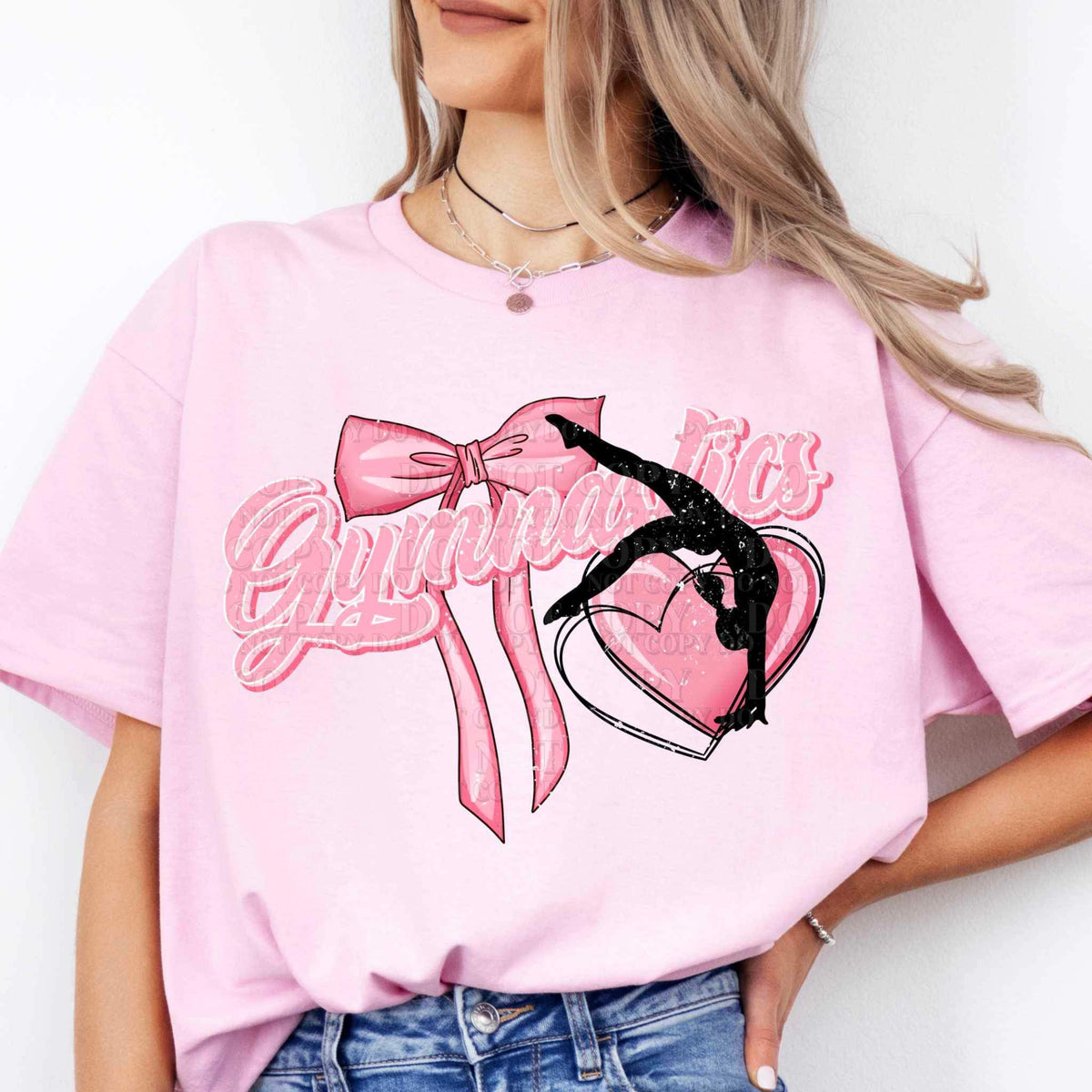 Gymnastics hearts and gymnast (AG) 25852 DTF transfer