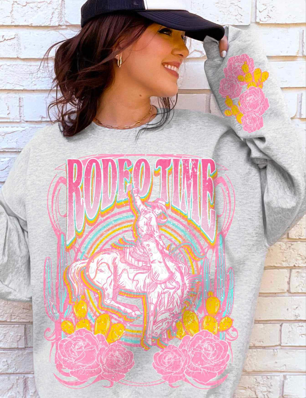 Rodeo time pink font with cowboy (AG) 25850 DTF transfer