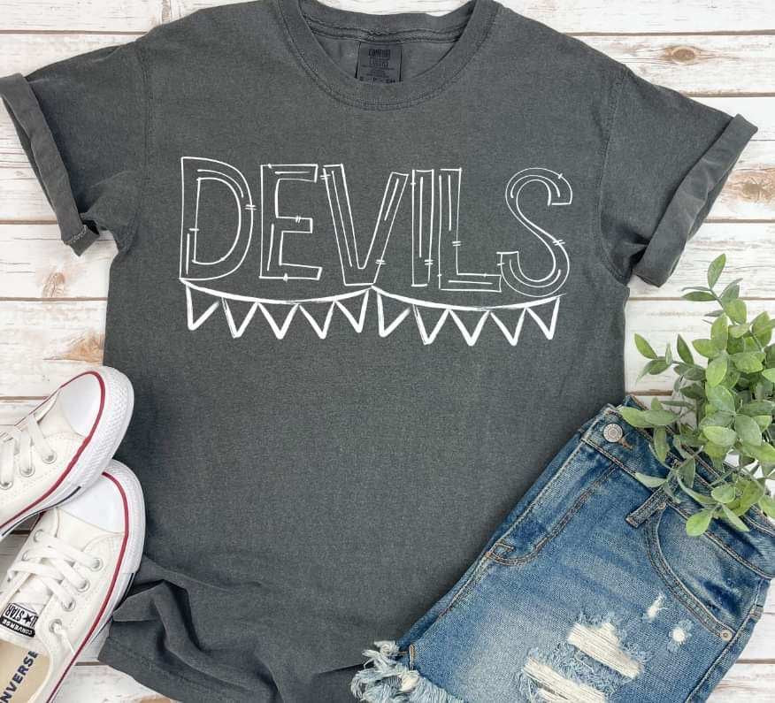 Devils white banner 35865 DTF transfer