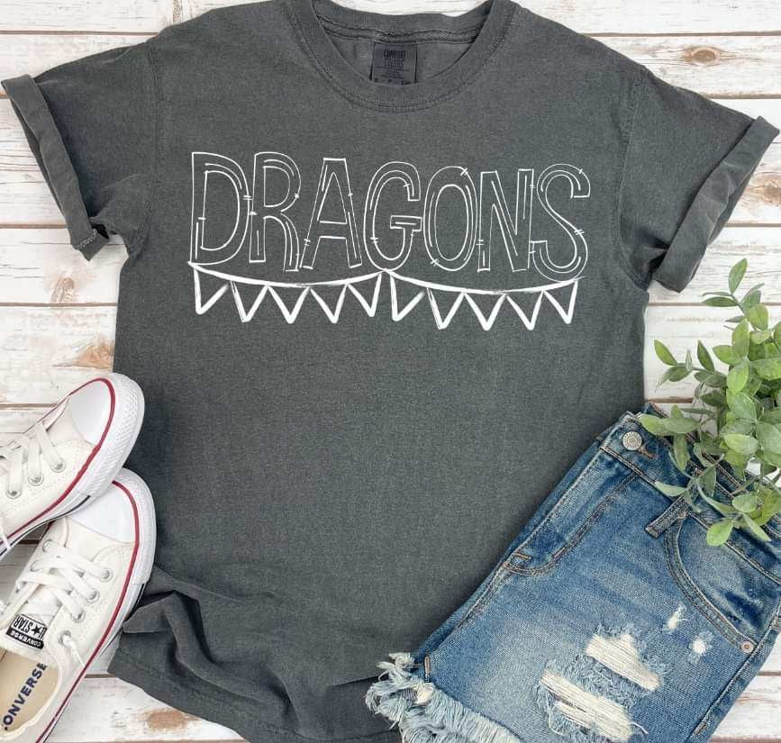 Dragons white banner 35864 DTF transfer