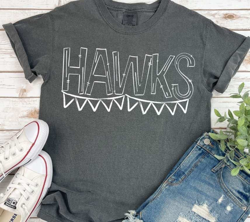Hawks white banner 35860 DTF transfer