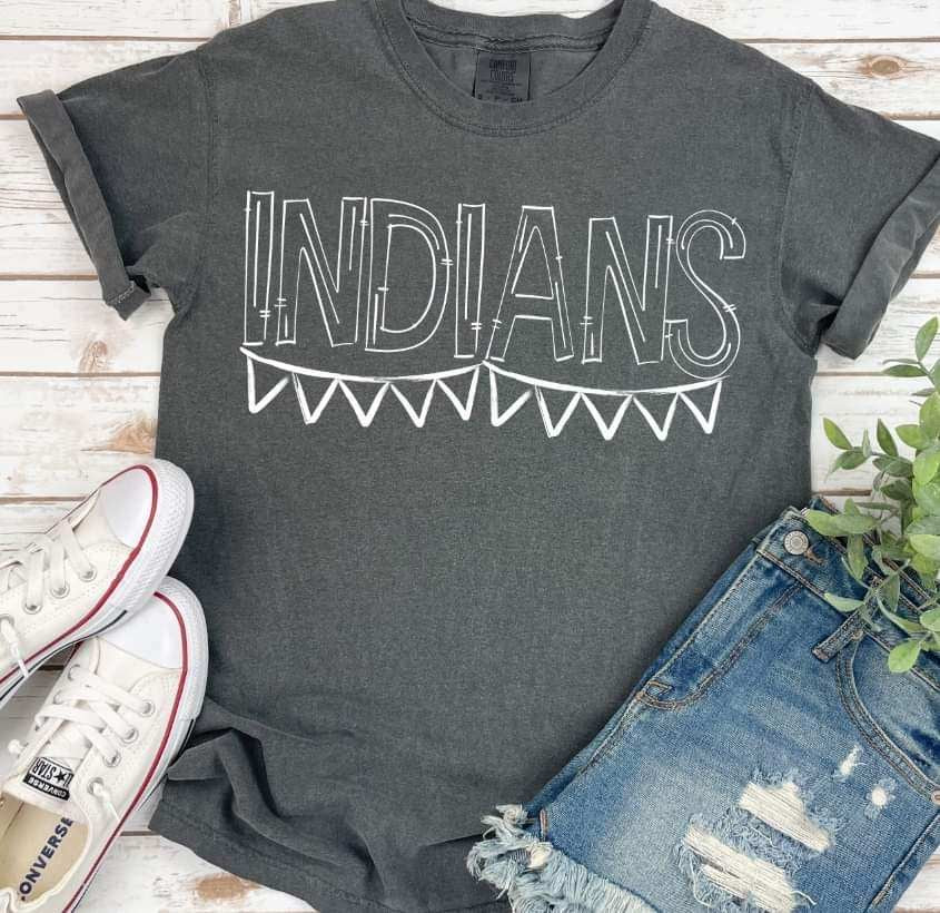 Indians white banner 35856 DTF transfer