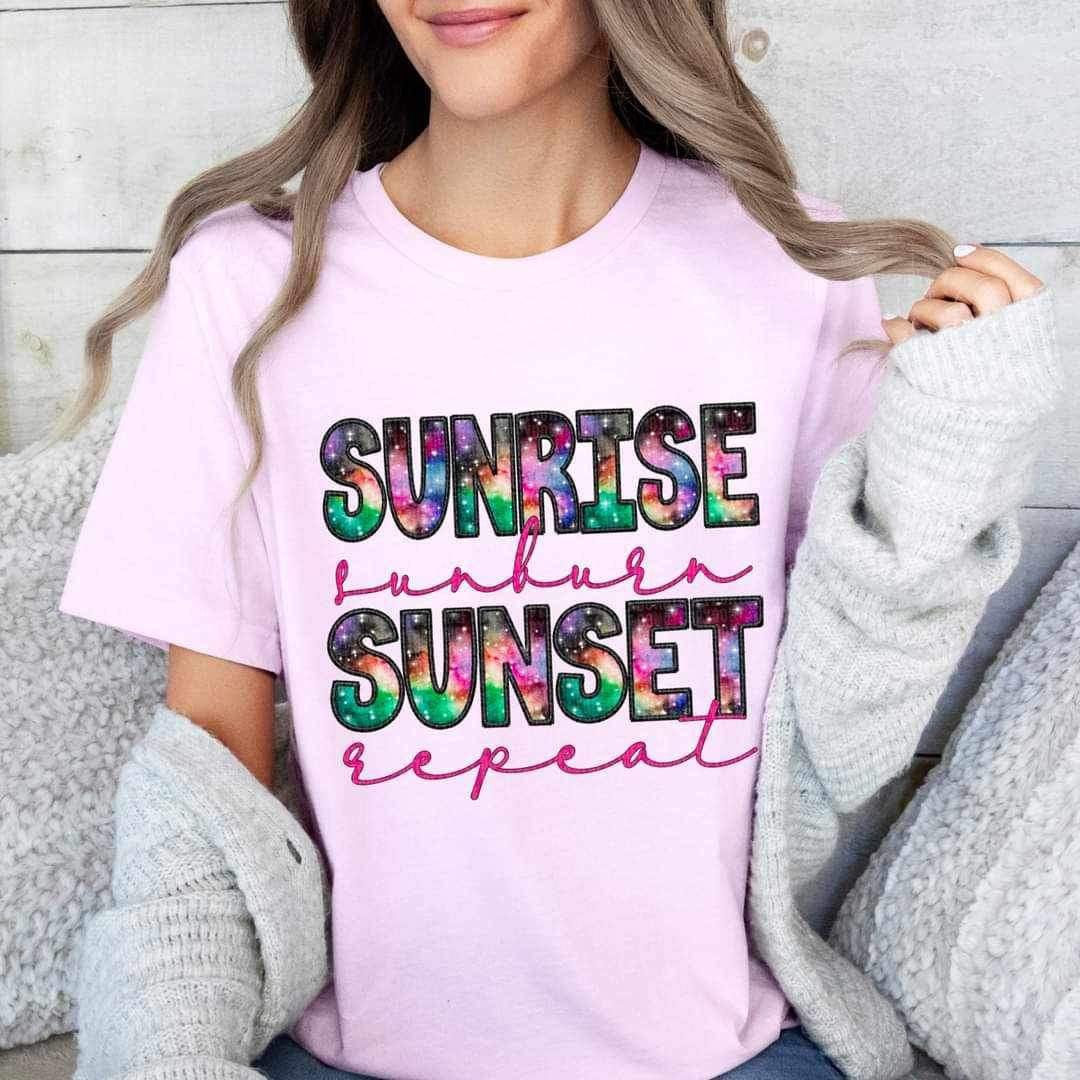Sunrise sunburn sunset repeat 25870 DTF transfer