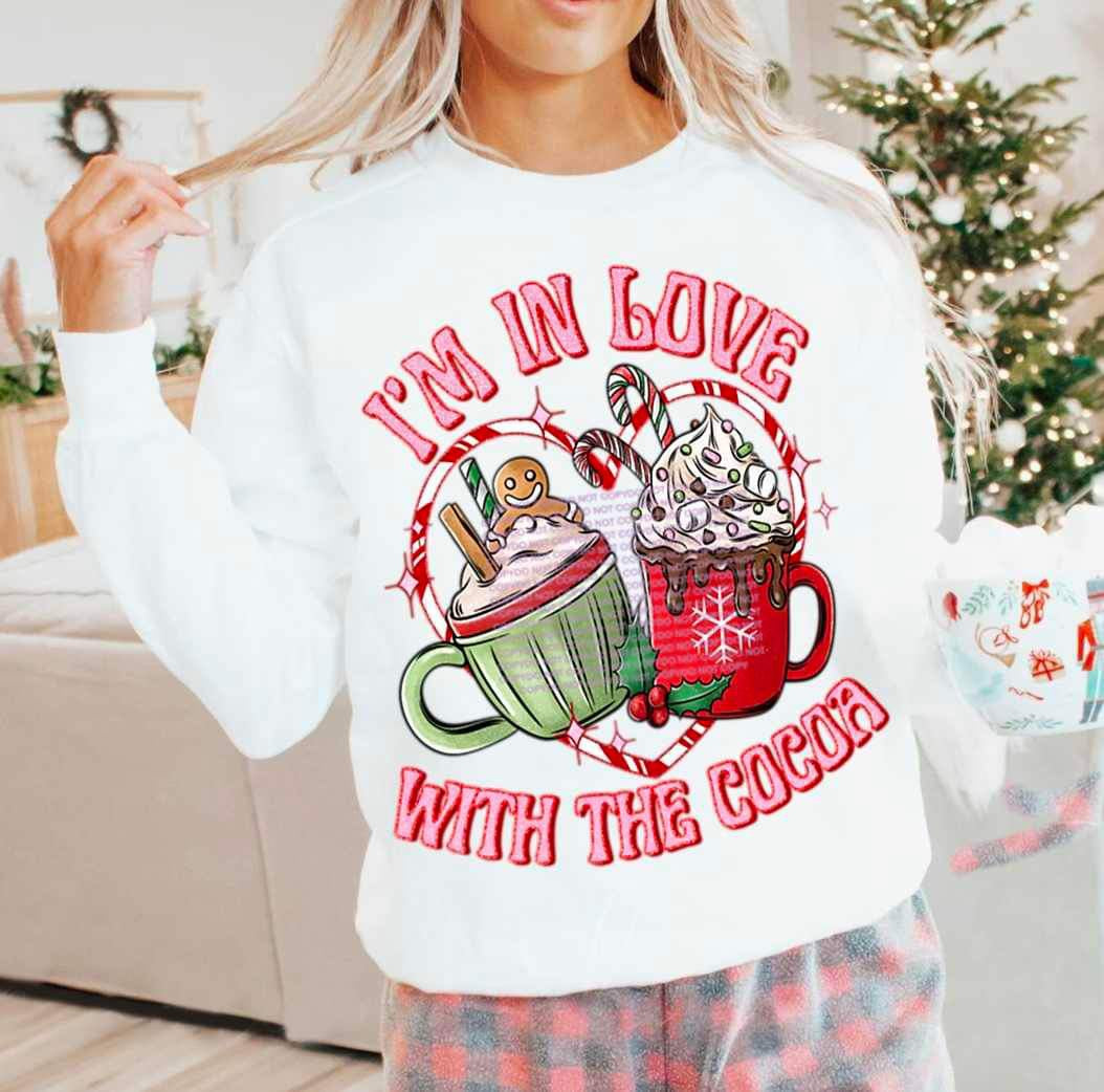 I’m in love with the cocoa (mugs in candy cane heart) 15875 DTF Transfer