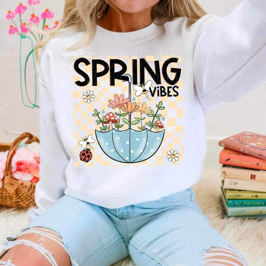 Spring vibes umbrella 25872 DTF transfer