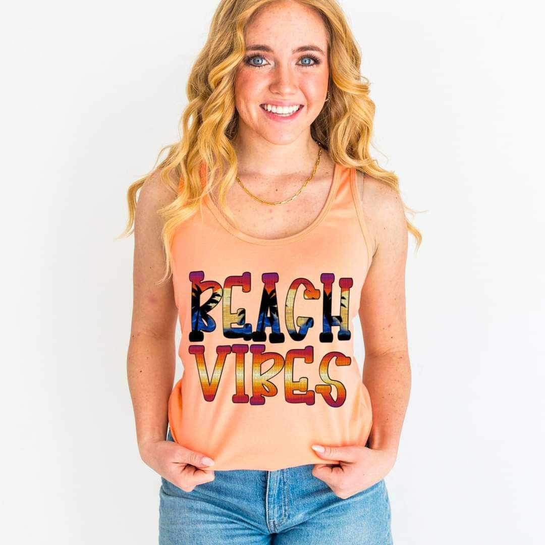 Beach vibes sunset font 25873 DTF transfer
