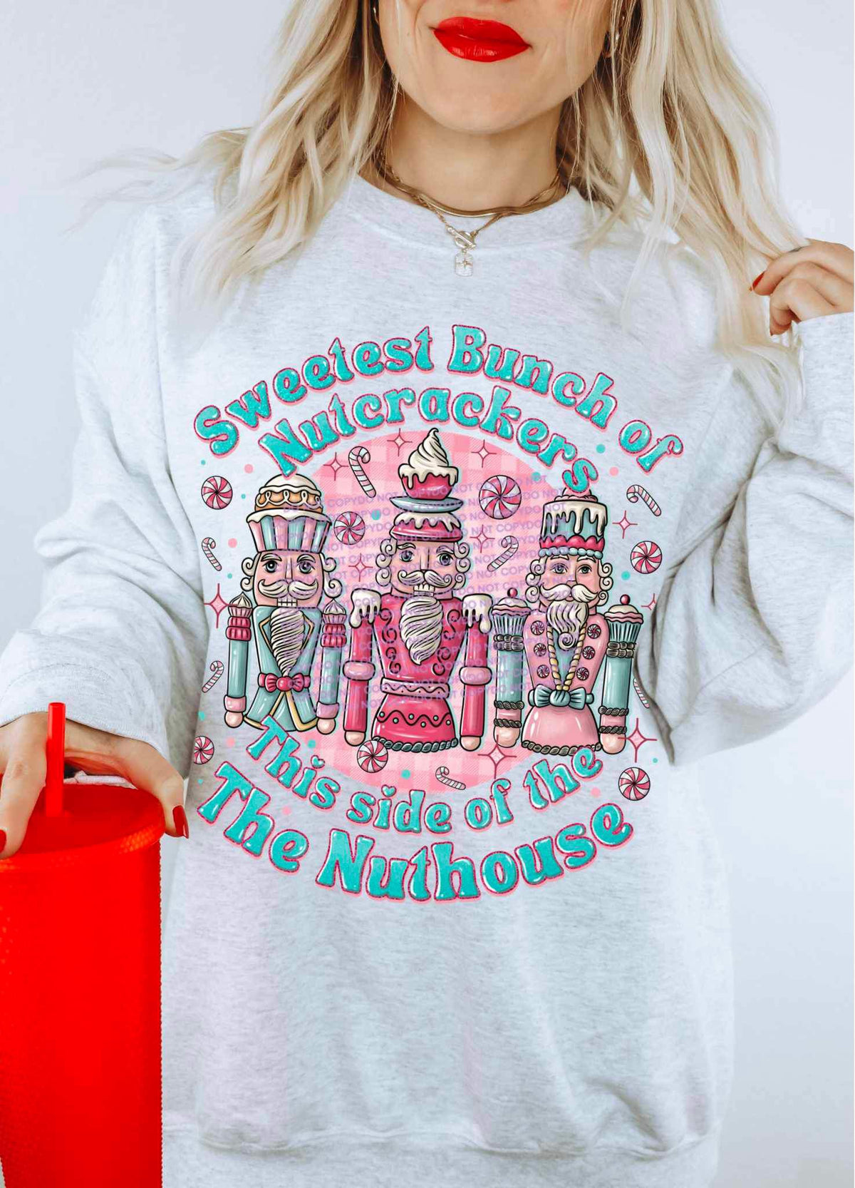 Sweetest bunch of nutcrackers (blue and pink with nutcrackers) 15870 DTF Transfer