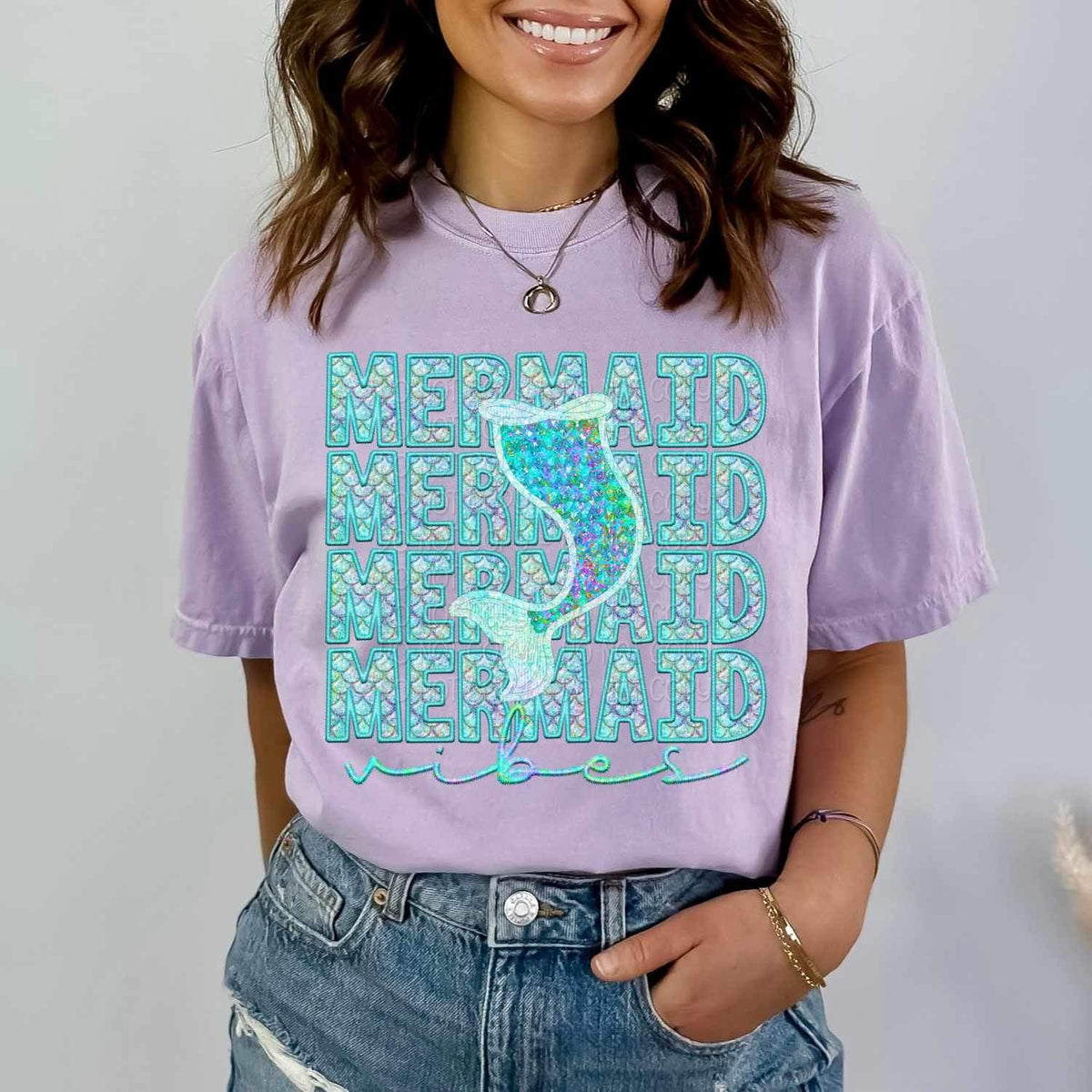 Mermaid vibes stacked 25891 DTF transfer