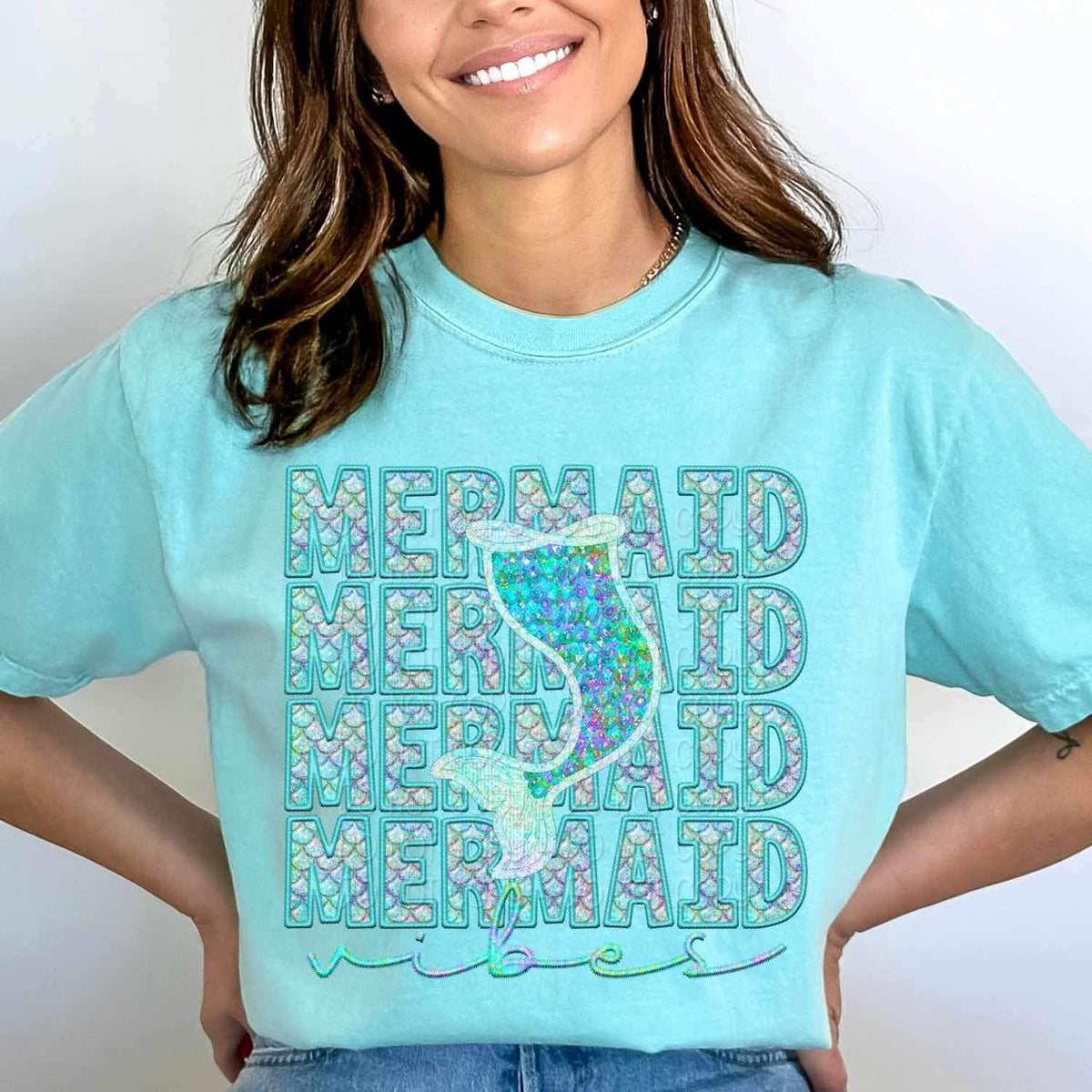 Mermaid vibes stacked 25891 DTF transfer