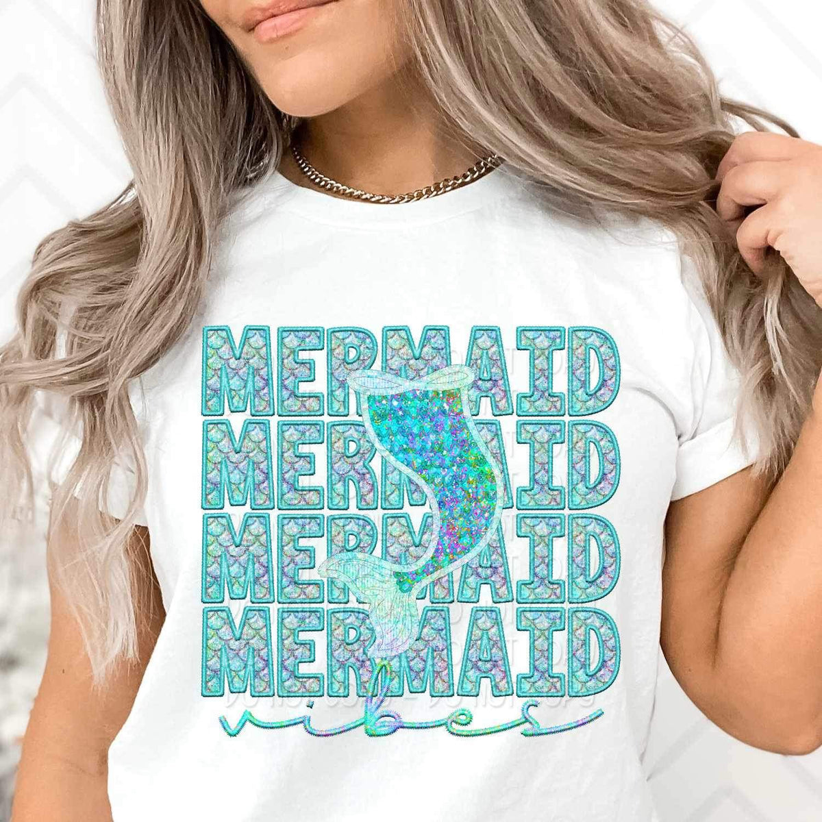 Mermaid vibes stacked 25891 DTF transfer