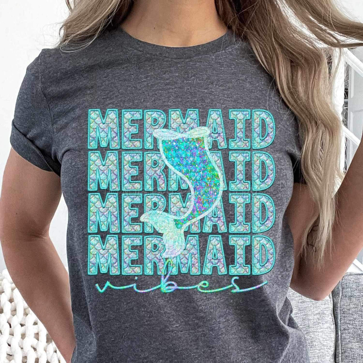 Mermaid vibes stacked 25891 DTF transfer