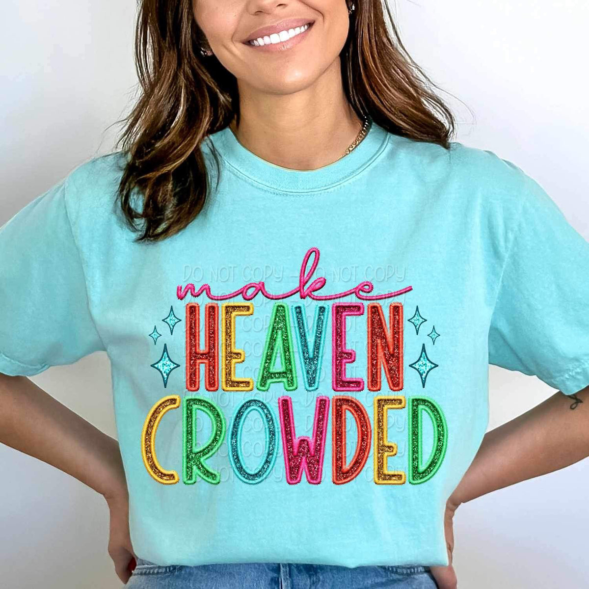 Make heaven crowded rainbow font 25889 DTF transfer