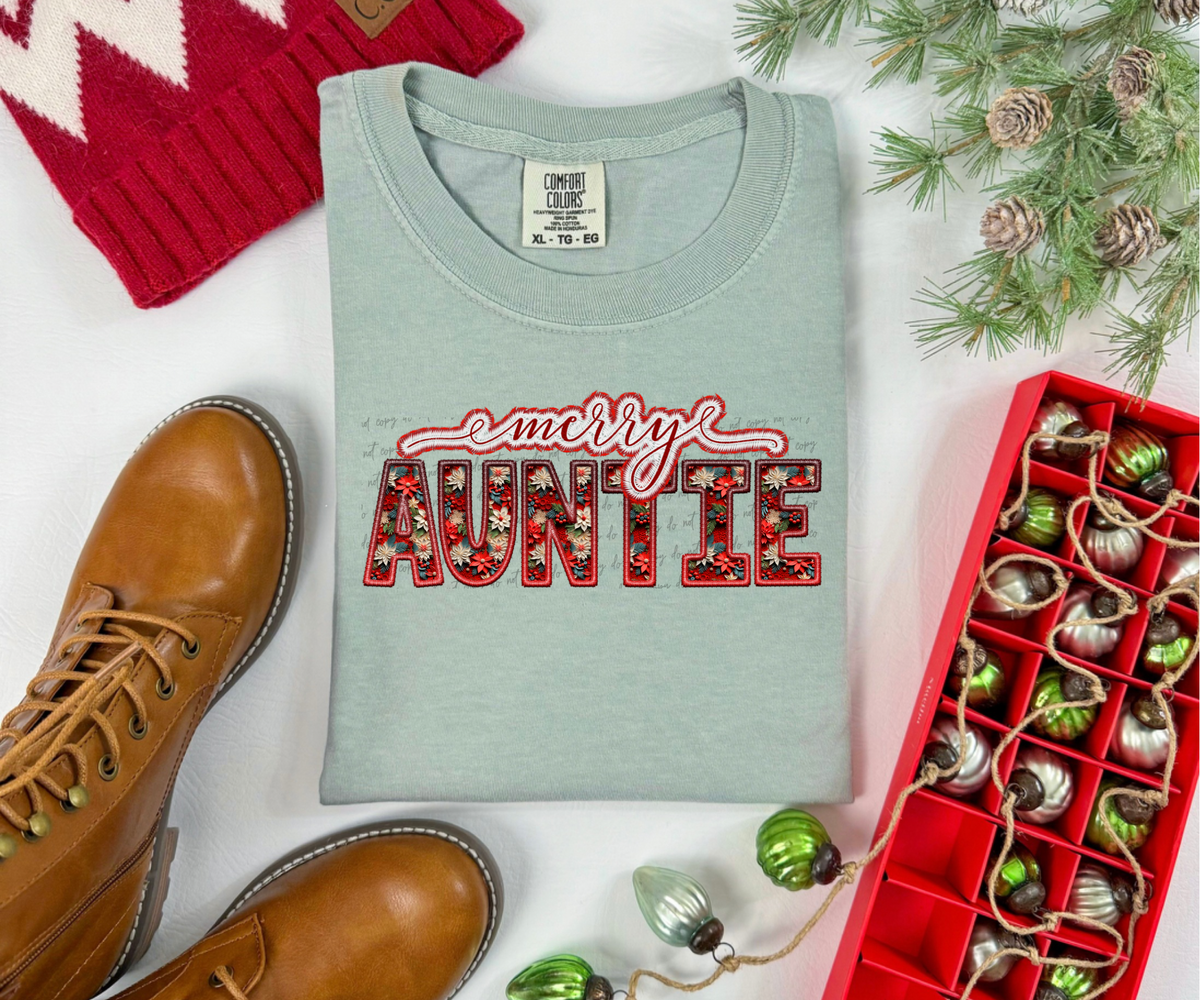 Merry Auntie (faux embroidery) 30642 DTF transfers