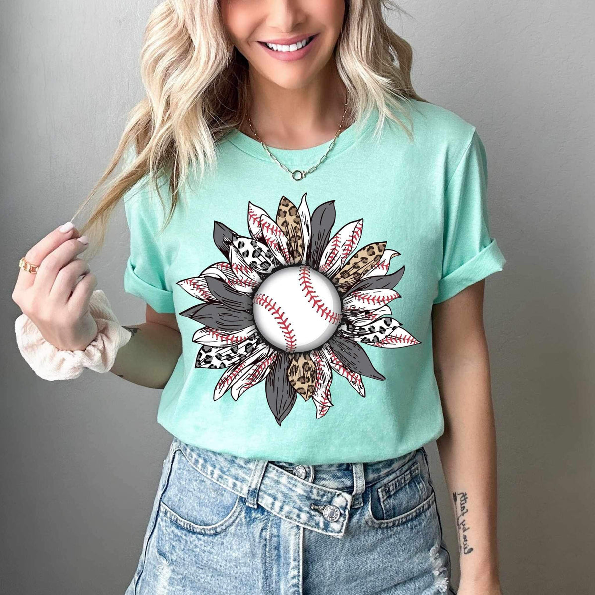 Baseball sunflower 25918 DTF transfer