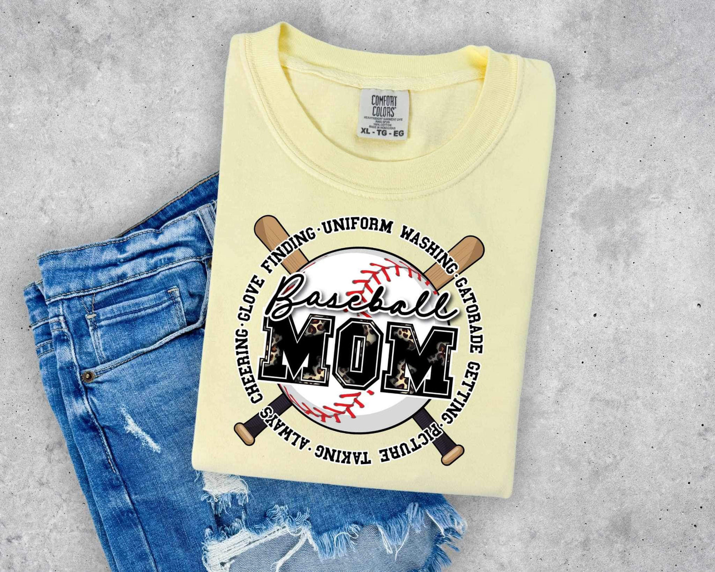 Baseball mom ball and bats 25917 DTF transfer