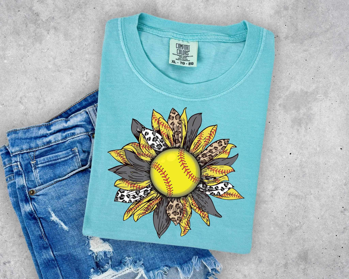 Softball sunflower 25919 DTF transfer