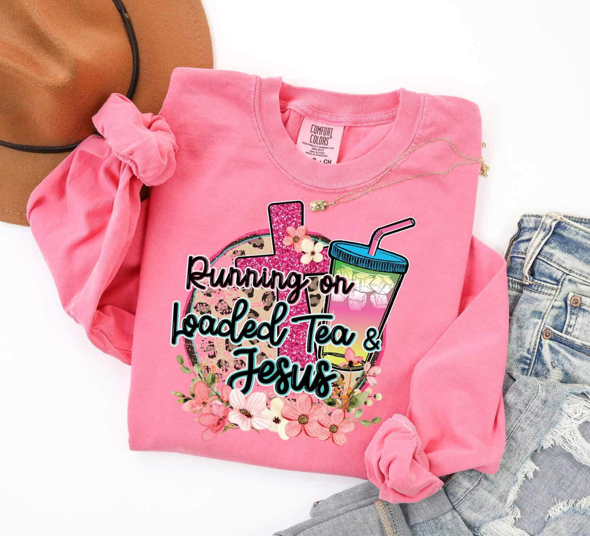 Running on loaded tea & jesus 25942 DTF transfer