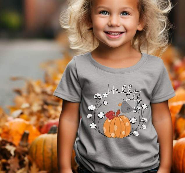 Hello fall pumpkin and bird 26025 DTF transfer