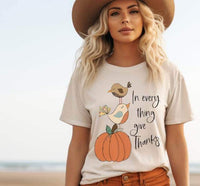 In everything give thanks pumpkin and birds 26026 DTF transfer