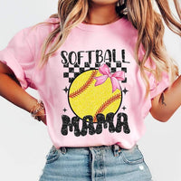 Softball mama ball with bow 25985 DTF transfer