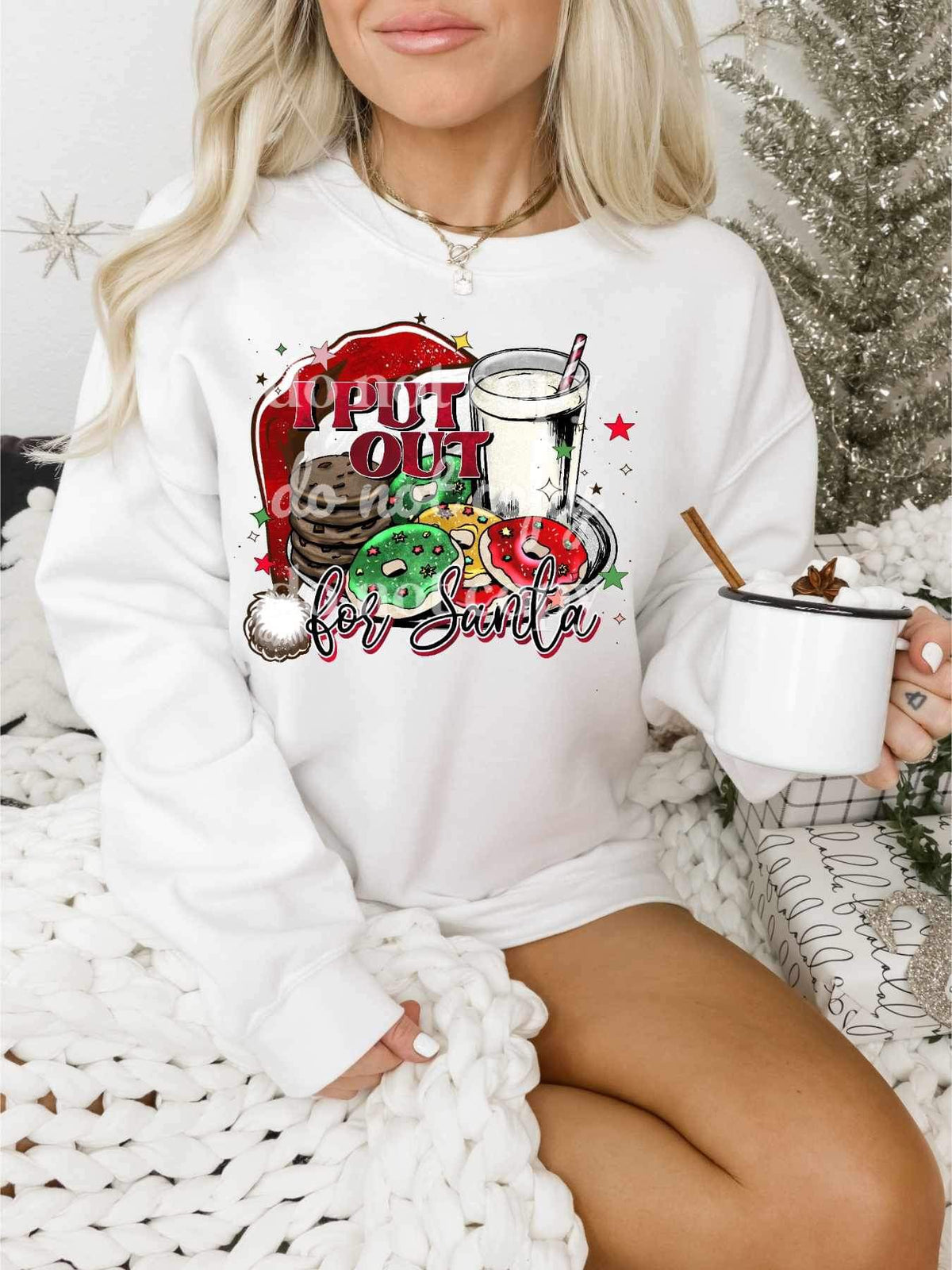 I put out for Santa (trey of cookies with milk and santa hat) SSD 15965 DTF transfer bc