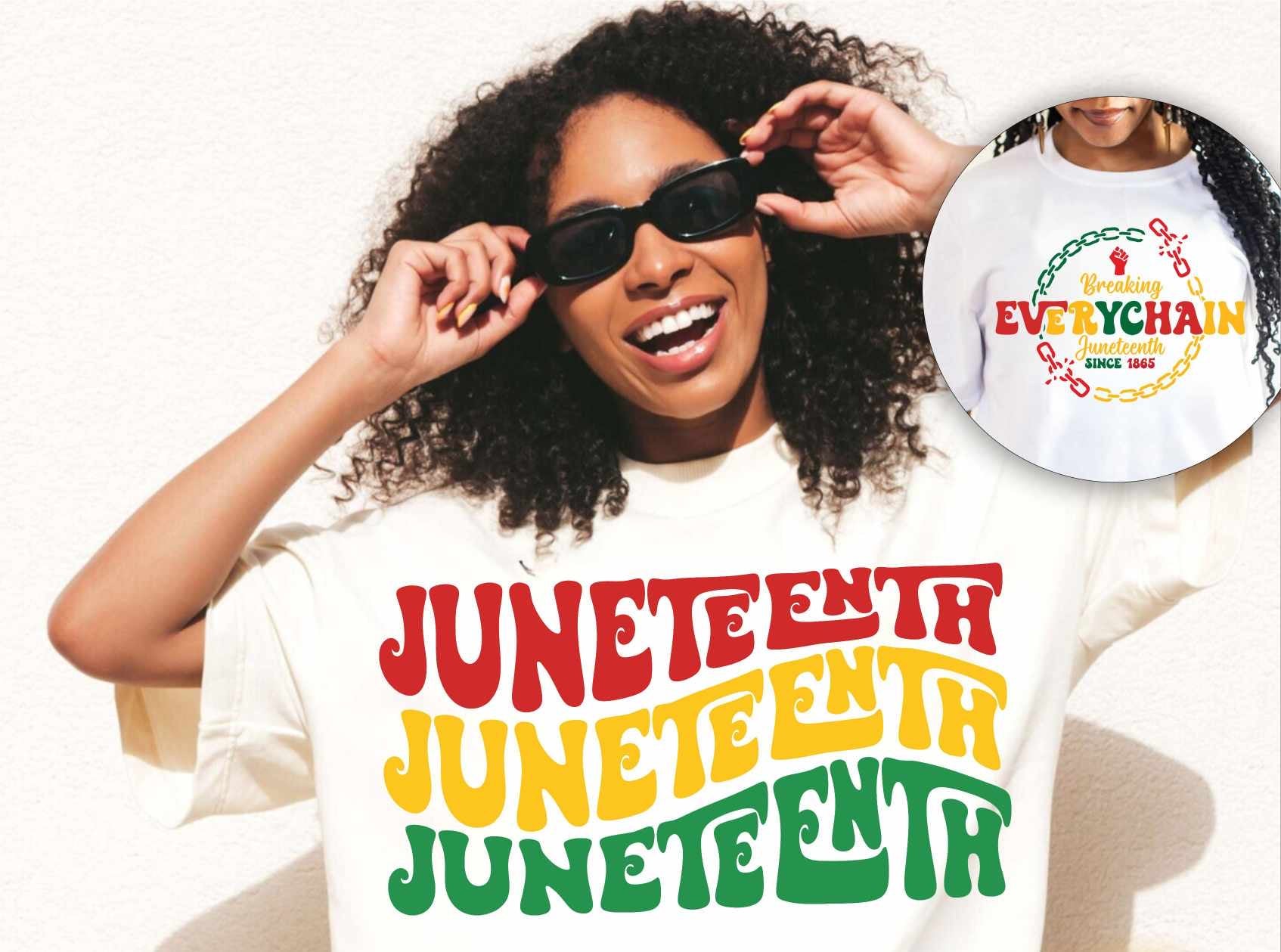 Juneteenth stacked (WSB) 36039 DTF transfer – Mud & Grace Transfers