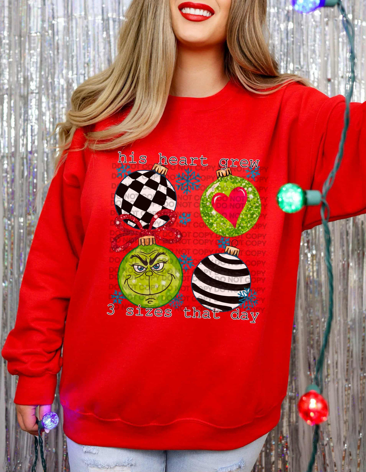His heart grew three sizes ornaments  (SCG) DTF transfer
