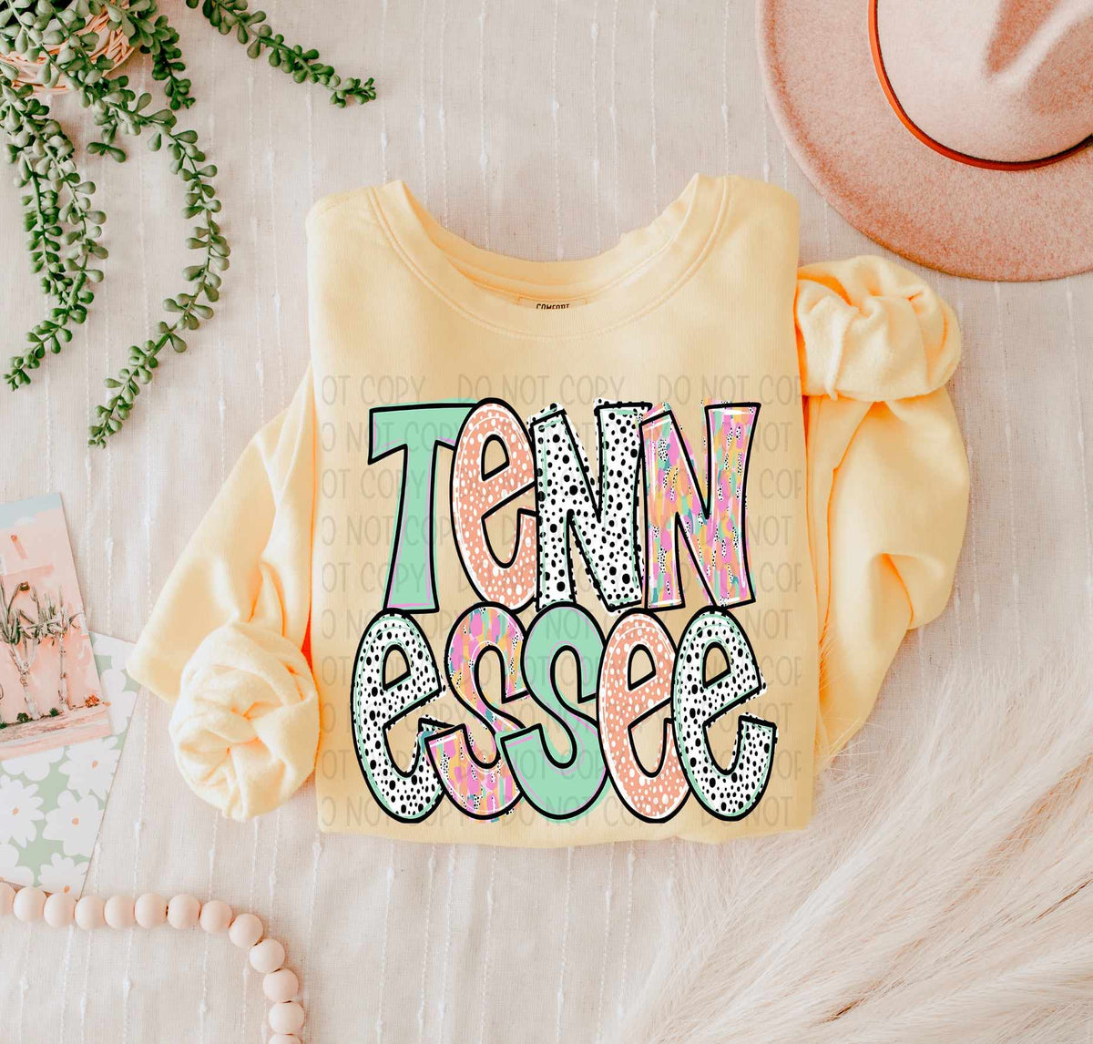 Tennessee peach and green (SWD) 55646 DTF transfer