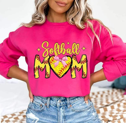 Softball mom pink bow 25988 DTF transfer