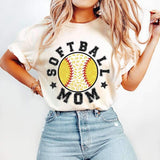 Softball mom yellow leopard ball 25987 DTF transfer