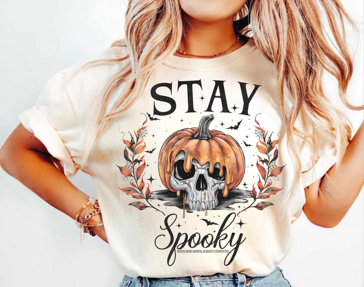 Stay spooky pumpkin skull (WSB) 36018 DTF transfer