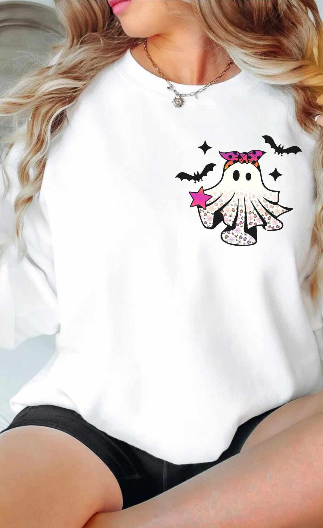 Ghost with headband and leopard (WSB) 36030 DTF transfer