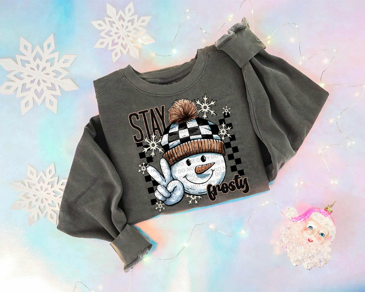 Stay Frosty Snowman checker beanie (SCG) DTF Transfer