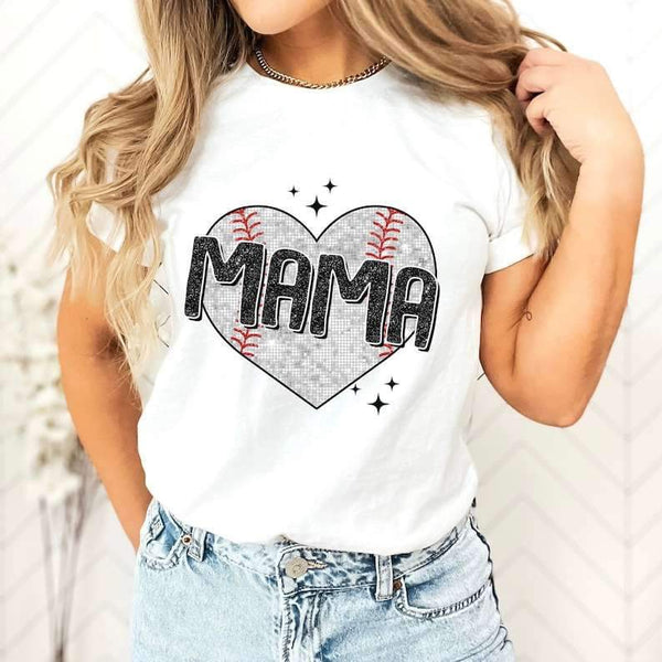 Mama baseball heart 25979 DTF transfer