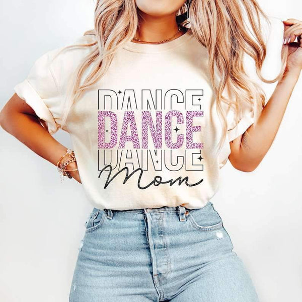 Dance mom stacked pink leopard 25981 DTF transfer