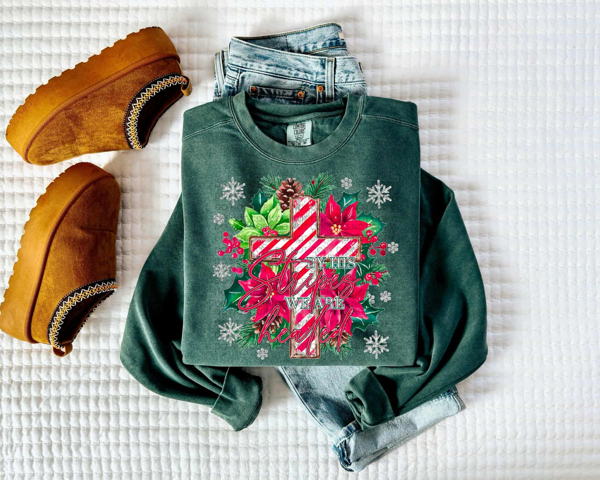 By his stripes we are healed cross (SCG) DTF Transfer