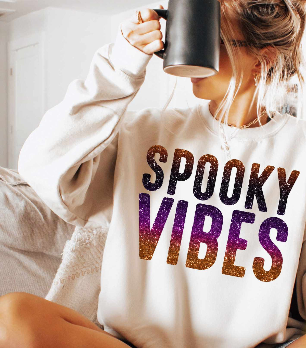 Spooky vibes glittery ombre (WSB) 36022 DTF transfer