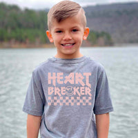 Heart breaker pink with checkered print 16058 DTF Transfer