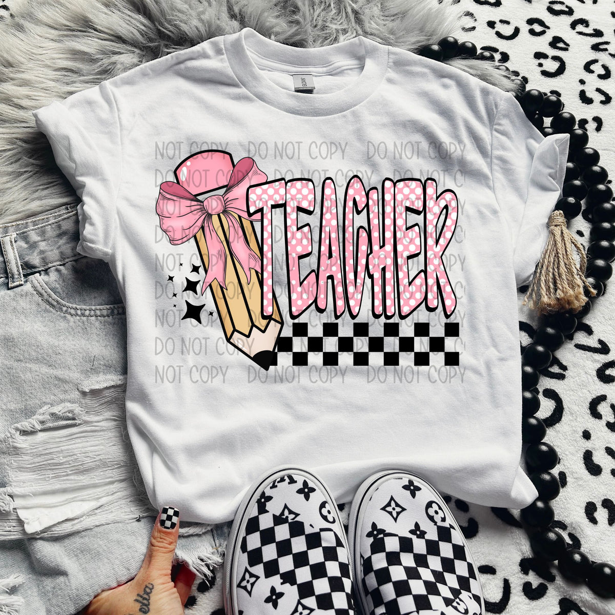 Teacher polka dots (swd) 30658 DTF transfers