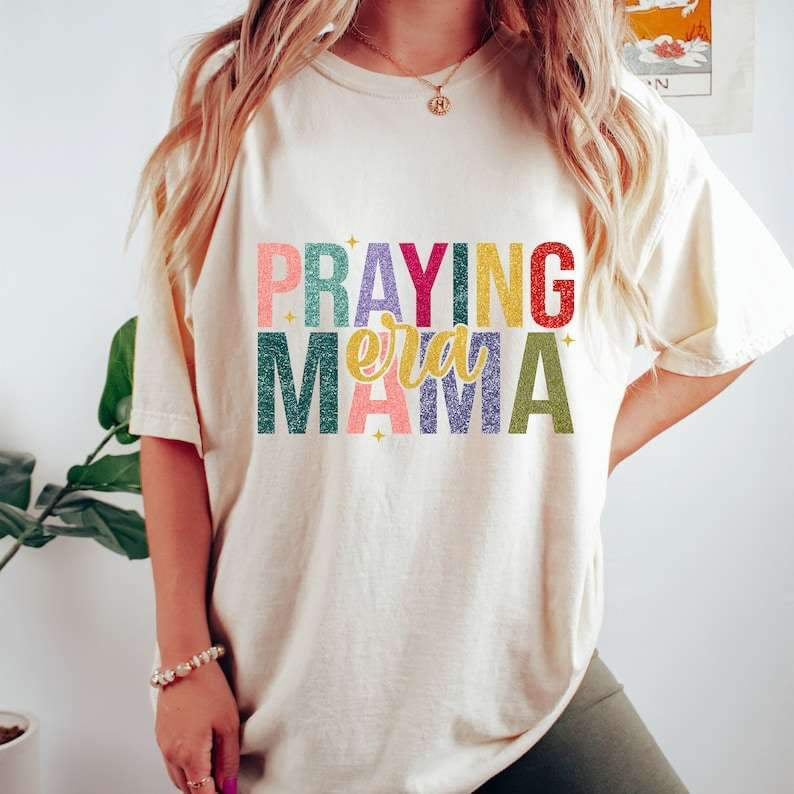 Praying mama era colorful glitter 26013 DTF transfer